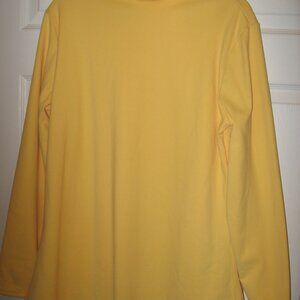 Yellow Turtleneck Fleece Tunic Top Women's Size Large